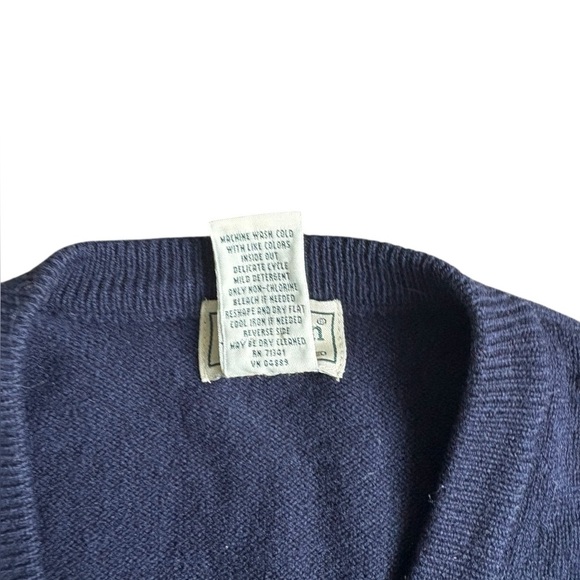 VTG LL Bean blue Lambs Wool Vest size Medium - Picture 4 of 6